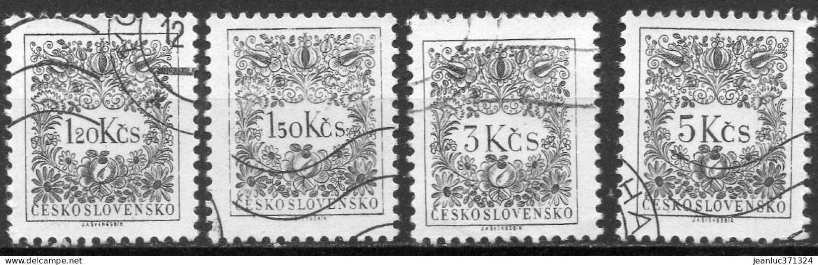 TCHECOSLOVAQUIE N° Taxe 98 à 101 O Y&T 1963 Valeur Fasciale 1.25-1.50-3-5 Kcs - Timbres-taxe