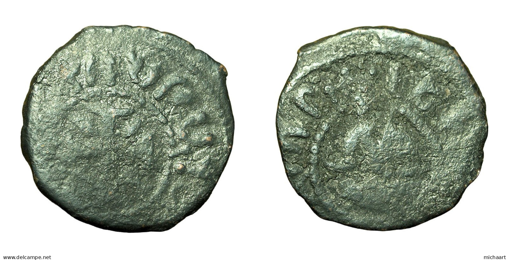Cilician Armenia Medieval Coin Hetoum II Kardez 20mm King / Cross 04354 - Arménie