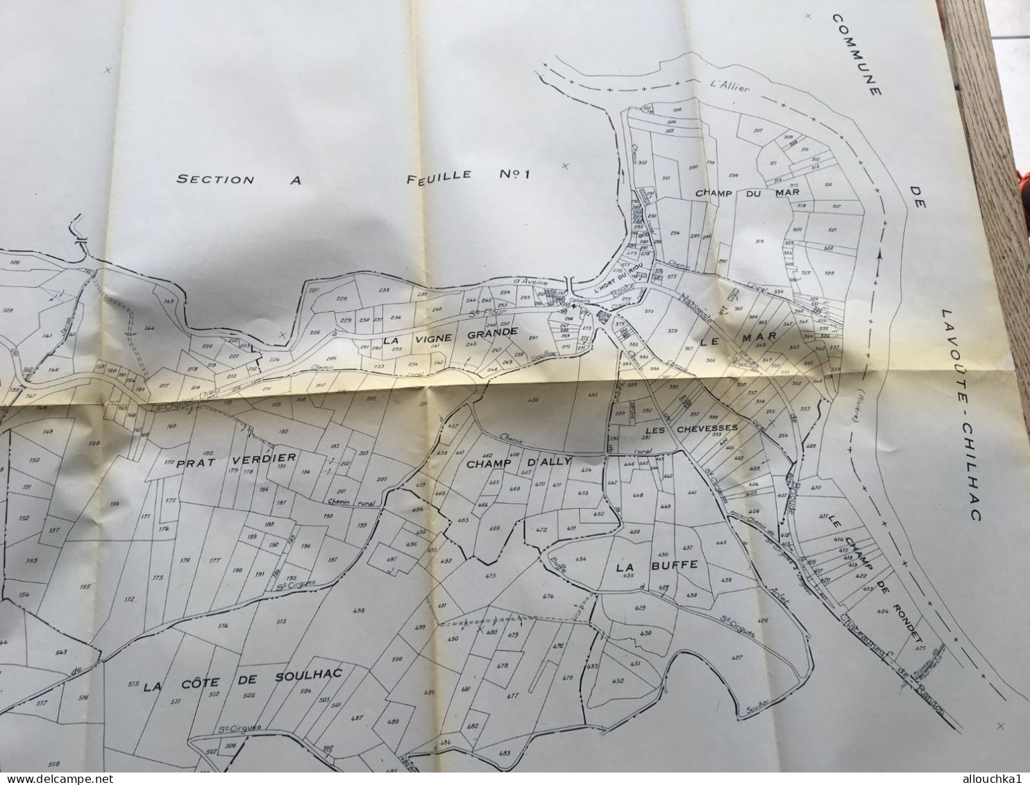 Carte Plan Cadastre Saint-Cirgues (Haute Loire)Secti C dite de la Buffe & Bois Grand-F.N°2 dressée:1835 mise à jour 1954