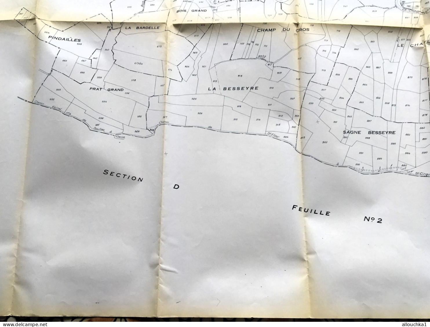 Carte Plan Cadastre Saint-Cirgues(Haute Loire)SectionC Dite De La Buffe & Bois Grand-F.N°1 Dressée:1835 Mise à Jour 1954 - Autres Plans