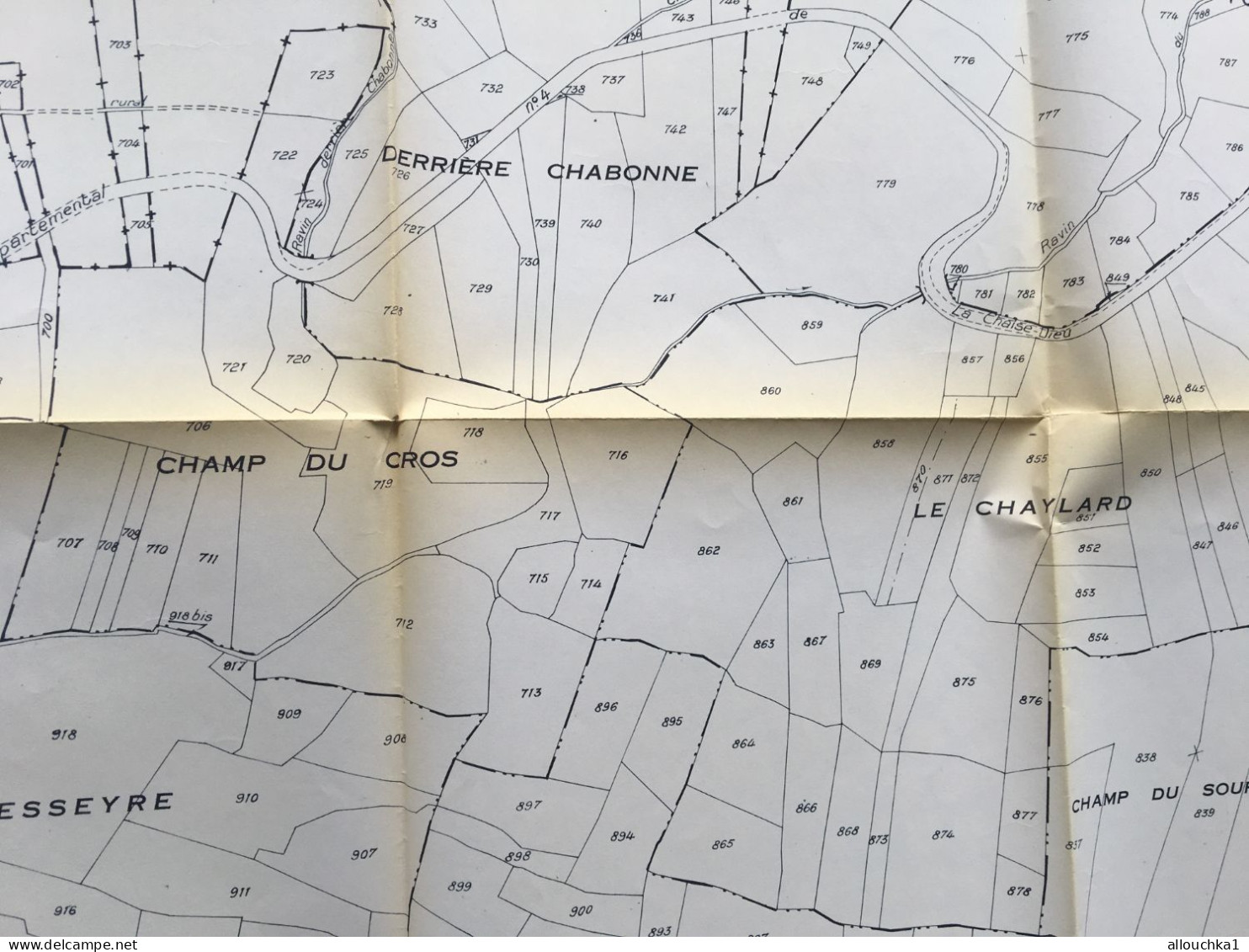 Carte Plan Cadastre Saint-Cirgues(Haute Loire)SectionC dite de la Buffe & Bois Grand-F.N°1 dressée:1835 mise à jour 1954