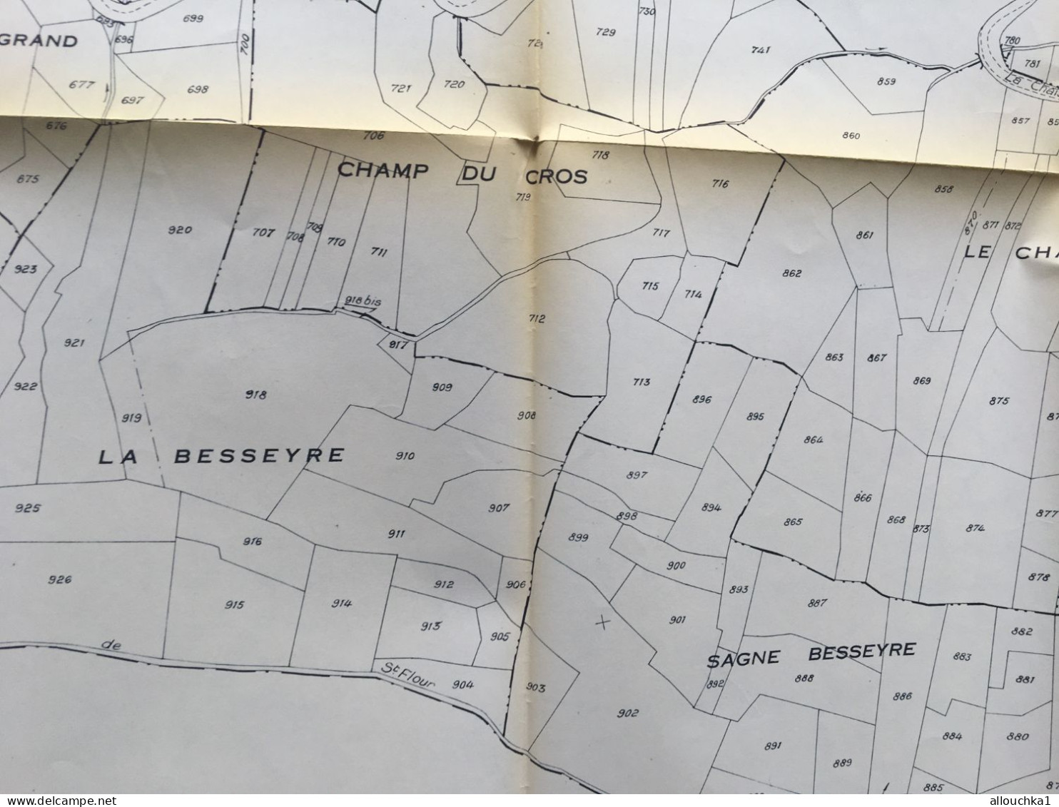 Carte Plan Cadastre Saint-Cirgues(Haute Loire)SectionC dite de la Buffe & Bois Grand-F.N°1 dressée:1835 mise à jour 1954