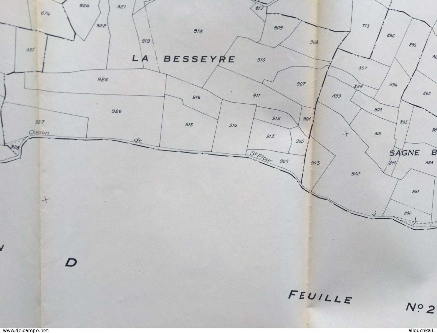 Carte Plan Cadastre Saint-Cirgues(Haute Loire)SectionC dite de la Buffe & Bois Grand-F.N°1 dressée:1835 mise à jour 1954