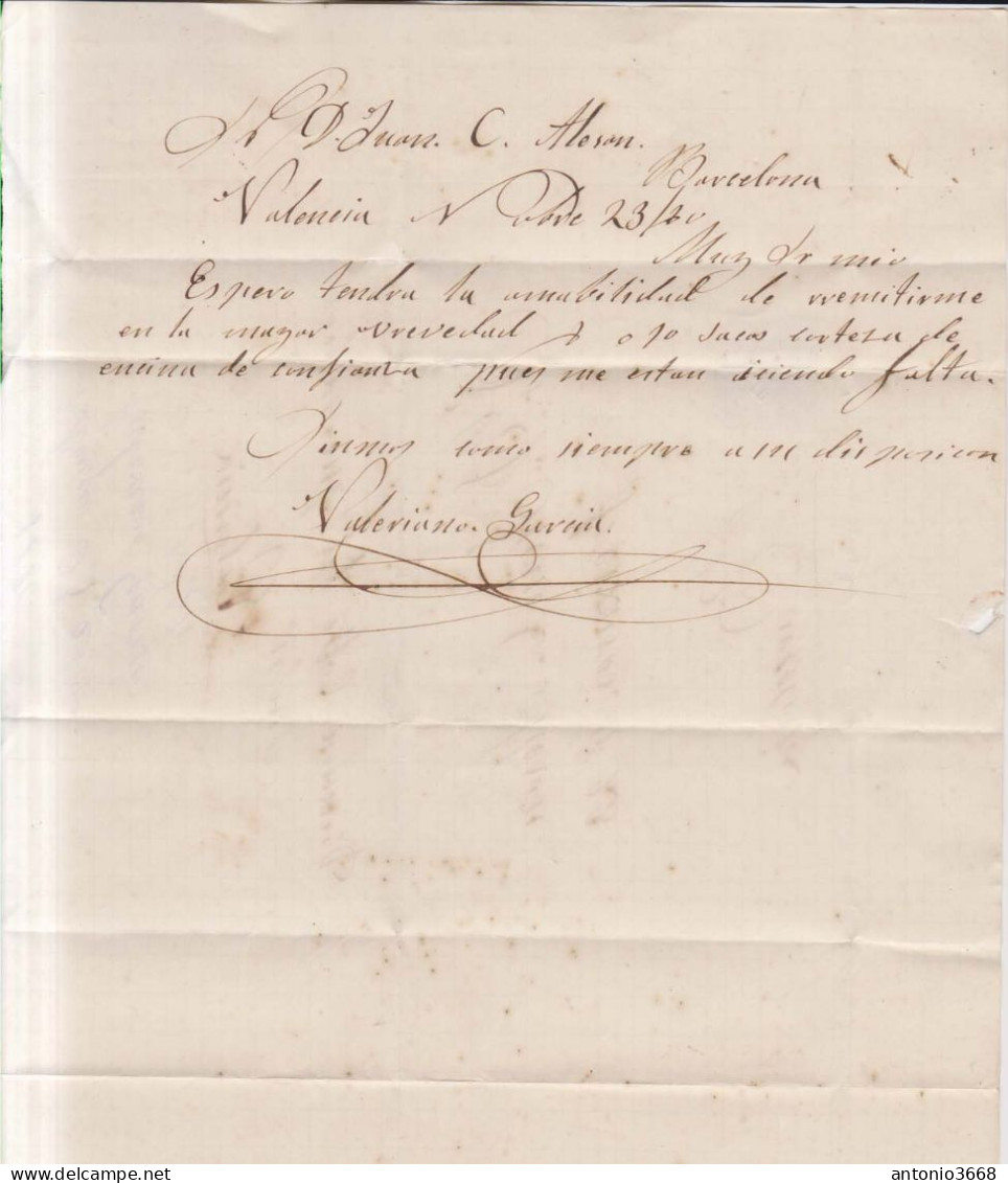 Año 1879 Edifil 204 Alfonso XII Carta  Matasellos Valencia Valeriano Garcia - Cartas & Documentos