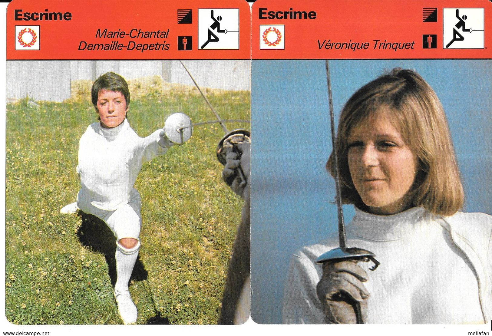 GF2085 - FICHES - ESCRIME - VERONIQUE TRINQUET - MARIE CHANTAL DEMAILLE DEPETRIS - Schermen