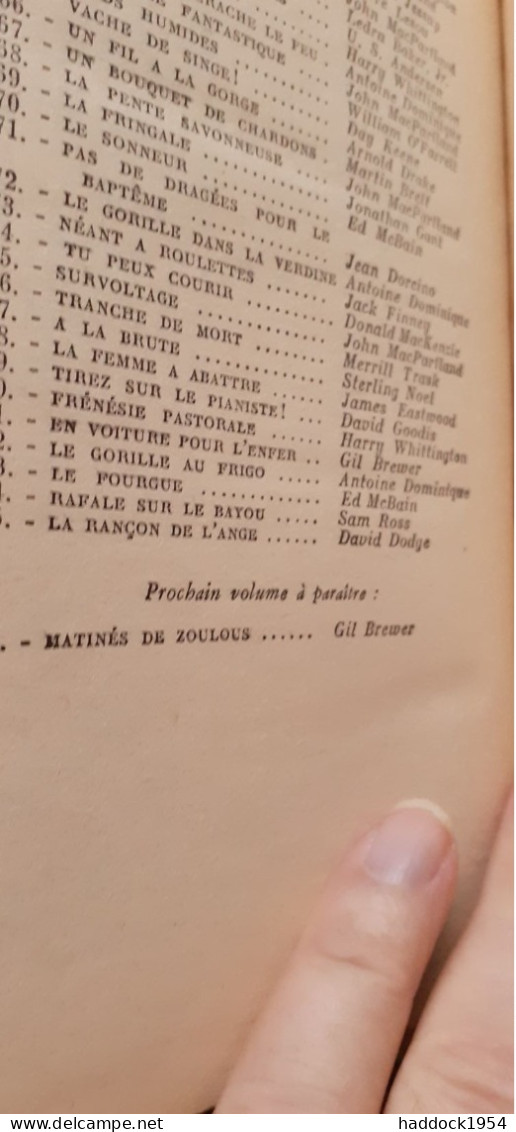 La Rançon De L'ange DAVID DODGE Gallimard 1957 - Série Noire