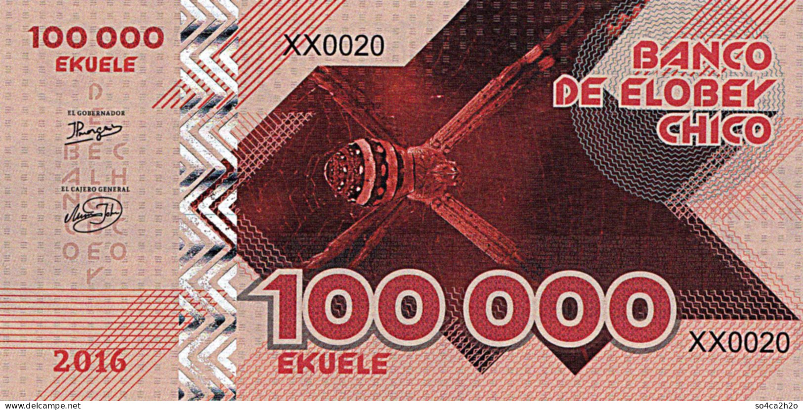 Elobey Chico 100 000 EKUELE 2016 SPIDER Tarentula  UNC - Ficción & Especímenes