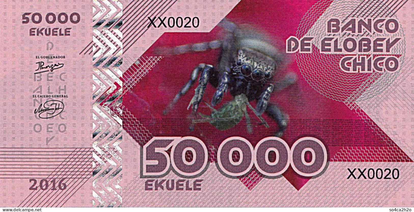 Elobey Chico 50 000 EKUELE 2016 SPIDER Tarantula  UNC - Ficción & Especímenes