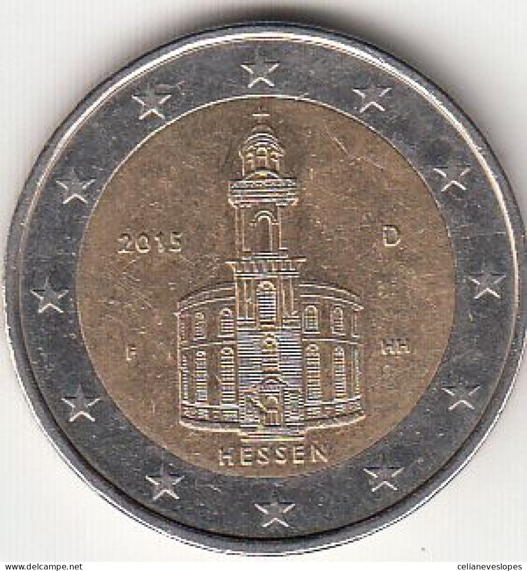 Germany, (23) Moeda De 2 Euros De 2015 D, Aniversary Of Euro, Circulated - Otros & Sin Clasificación