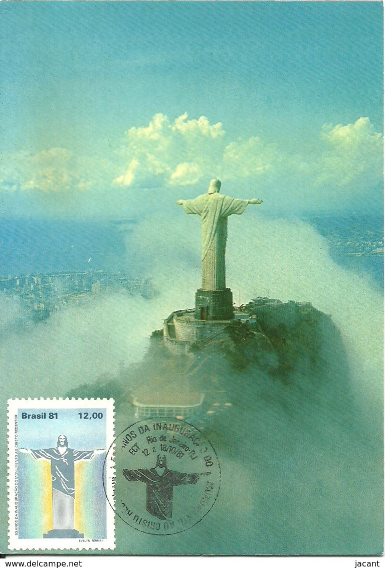 Carte Maximum - Brasil - 50 Anos Do Cristo Redentor - Tarjetas – Máxima