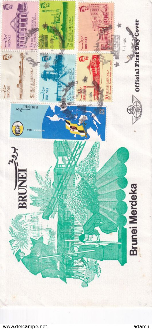 BRUNIE 1984 INDEPENDENCE FDC. - Brunei (1984-...)