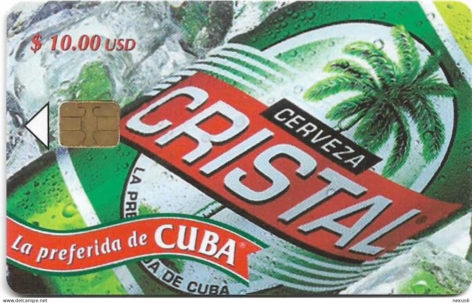 Cuba - Etecsa (Chip) - Beers - Cristal Beer (2nd Edition), 01.2002, 10$, 50.000ex, Used - Cuba