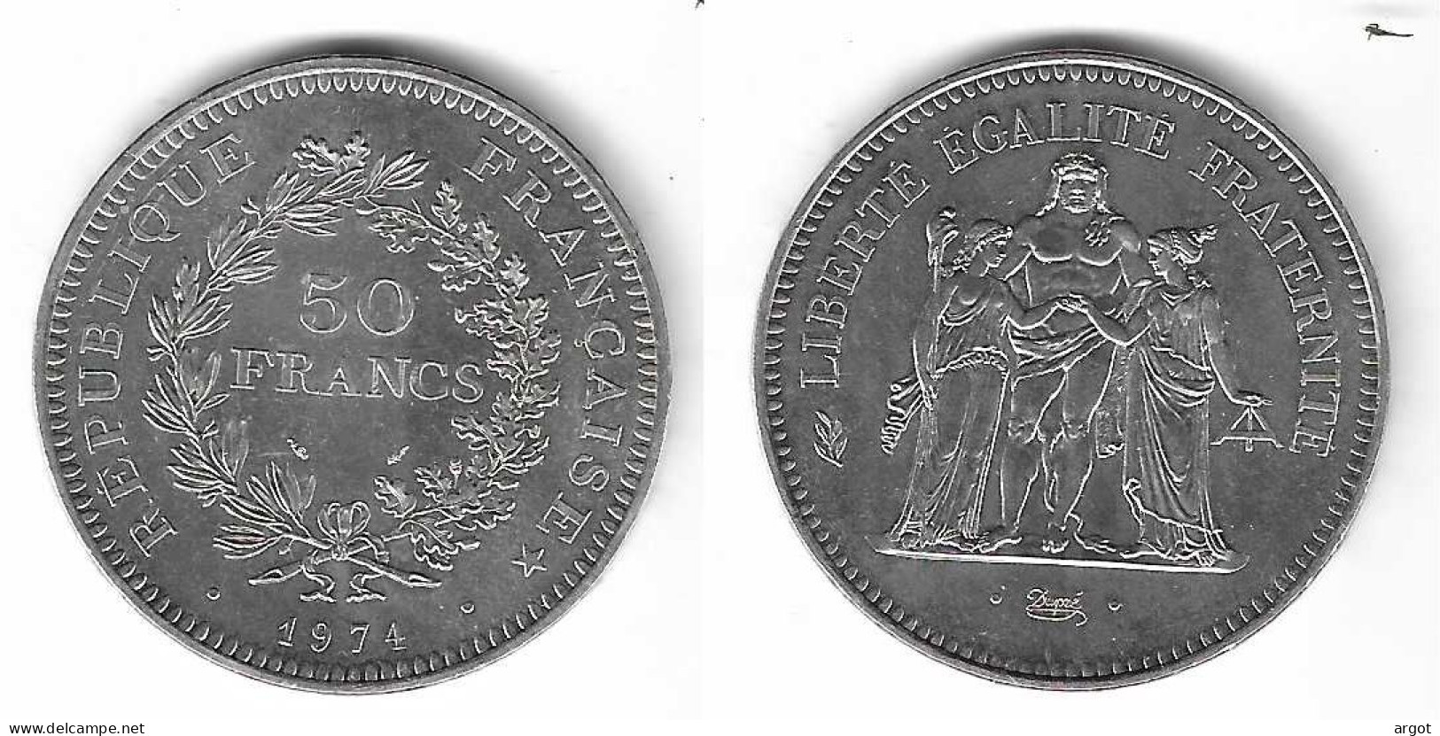 50 Fr Hercule  Argent 1974 - 50 Francs