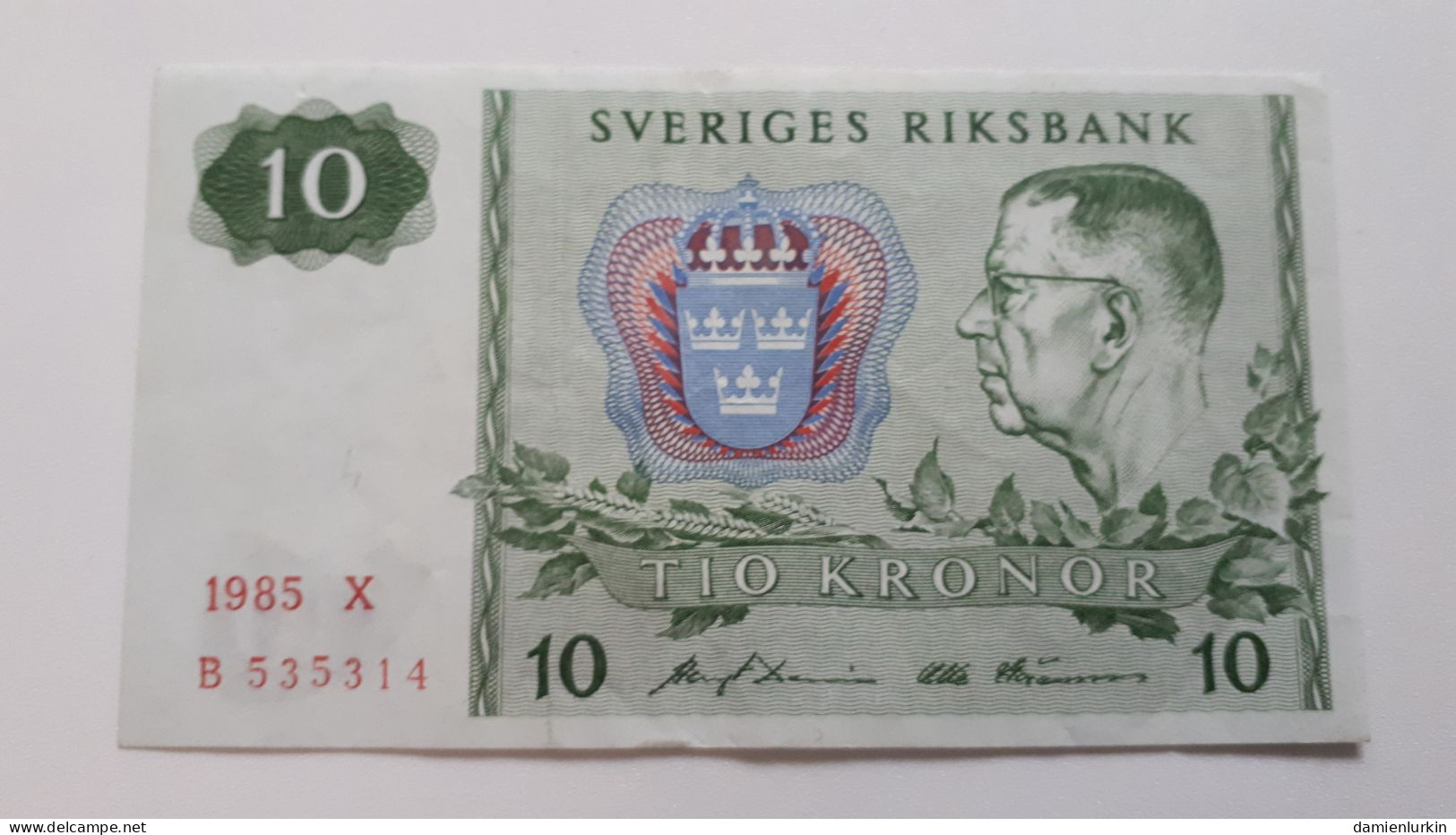 SUEDE SWEDEN 10 KRONOR 1985 X SERIE B P-52d.5 - Suède