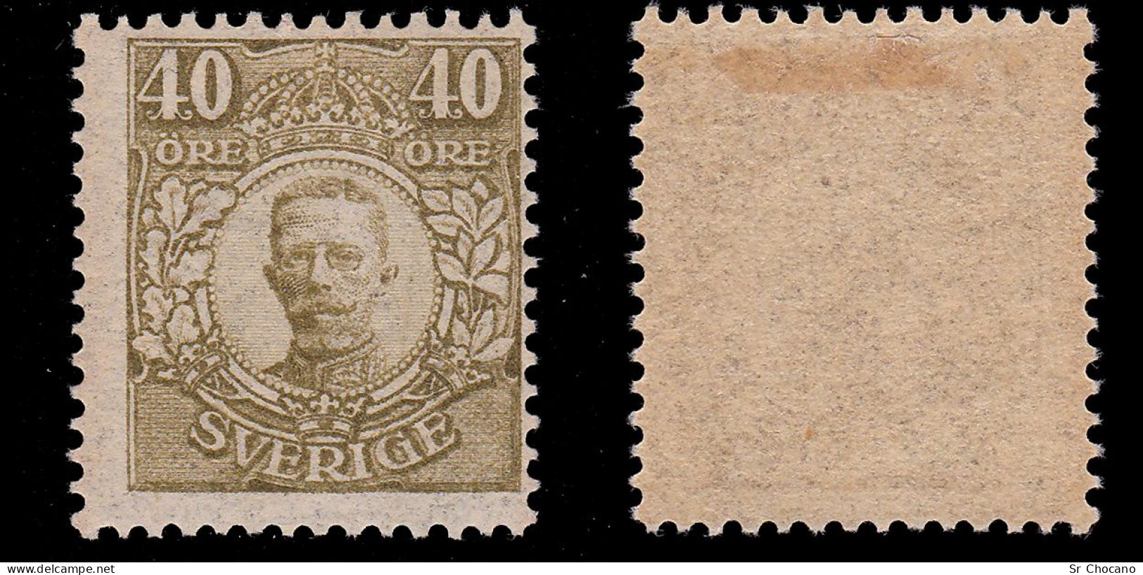SWEDEN.1911.Gustaf V.40o.SCOTT 88.MH. - Unused Stamps