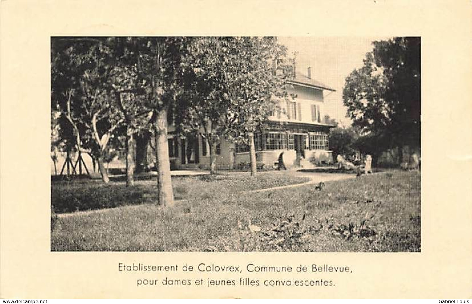 Etablissement De Colovrex Commune De Bellevue Pour Dames Et Jeunes Filles Convalescentes (Genève) - Bellevue