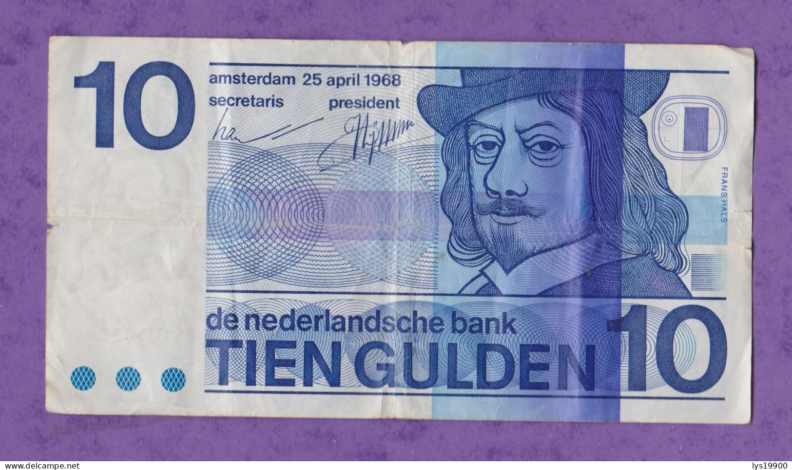 10 Gulden 25.04.1968 Pays-bas - 5 Gulden