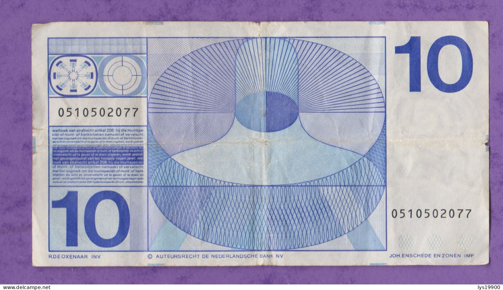 10 Gulden 25.04.1968 Pays-bas - 5 Florín Holandés (gulden)