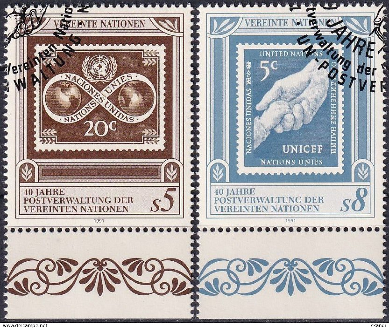 UNO WIEN 1991 Mi-Nr. 121/22 O Used - Aus Abo - Used Stamps