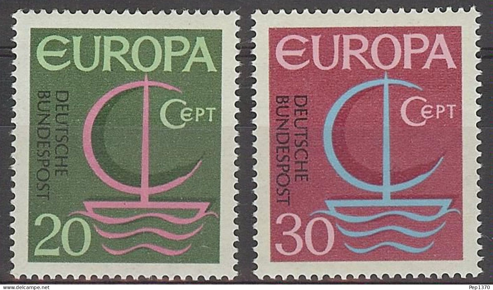 ALEMANIA 1966 - GERMANY - TEMA EUROPA - 2 SELLOS - YVERT Nº 376/377** - 1966