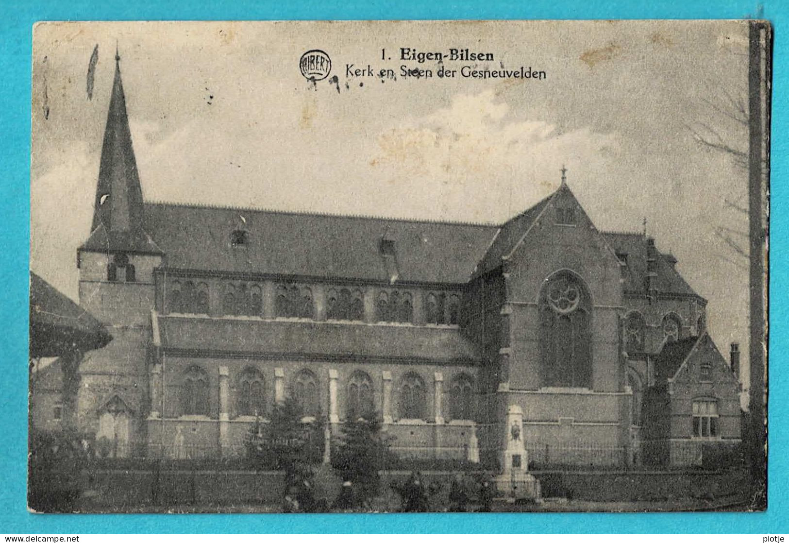 * Eigenbilzen (Bilzen - Bilsen - Limburg) * (Albert, Nr 1) Kerk En Steen Der Gesneuvelden, église, Monument, Kiosque - Bilzen