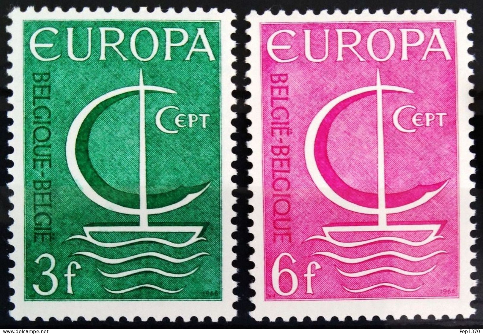 BELGICA 1966 - BELGIUM - BELGIQUE - TEMA EUROPA - 2 SELLOS - YVERT Nº 1389/1390** - 1966