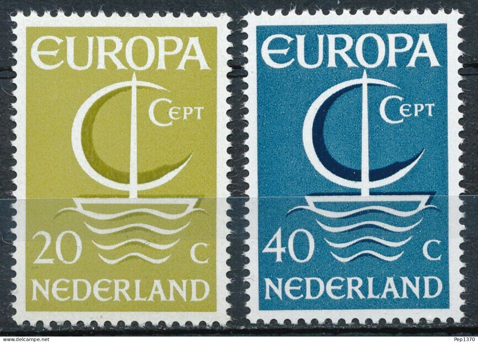 HOLANDA 1966 - NETHERLANDS - TEMA EUROPA - 2 SELLOS - YVERT Nº 837/838** - 1966