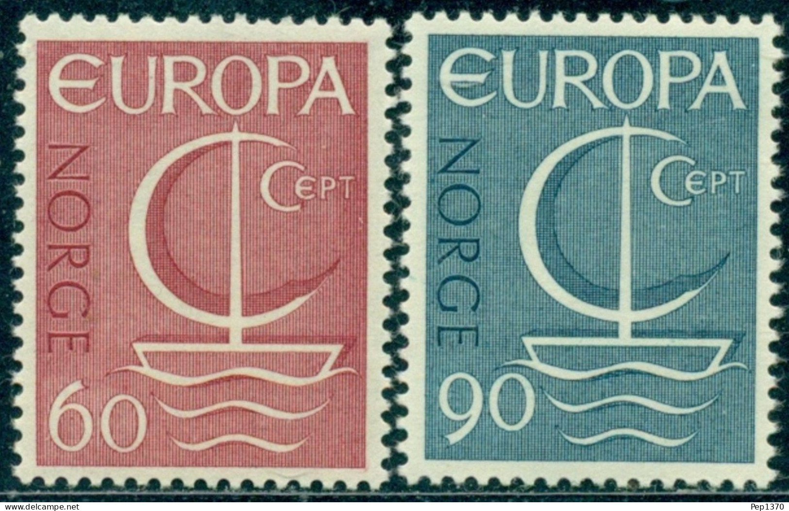 NORUEGA 1966 - NORVEGE - NORWAY - TEMA EUROPA - 2 SELLOS - YVERT Nº 501/502** - 1966