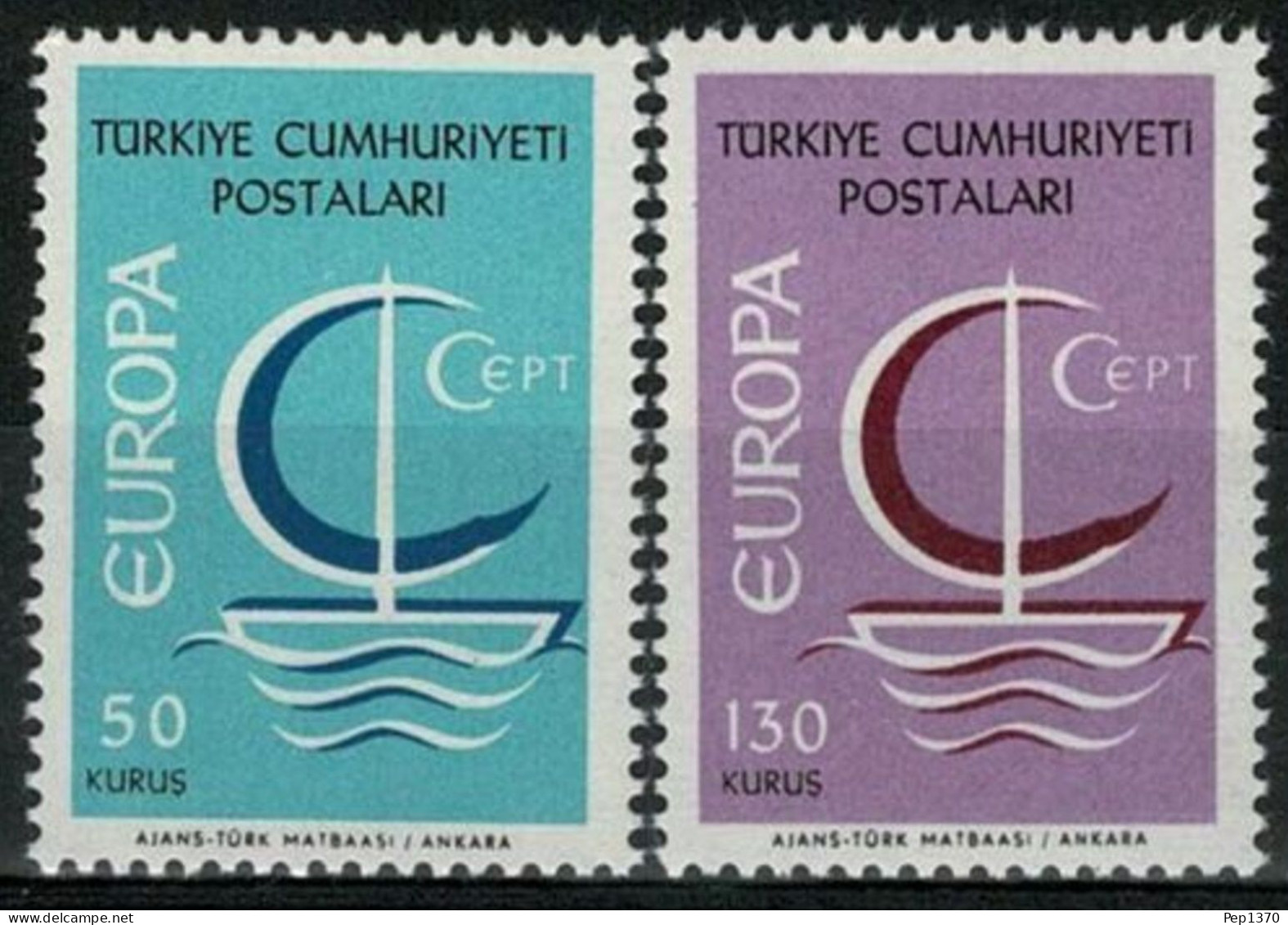 TURQUIA 1966 - TURKEY - TEMA EUROPA - 2 SELLOS - YVERT Nº 1796/1797** - 1966