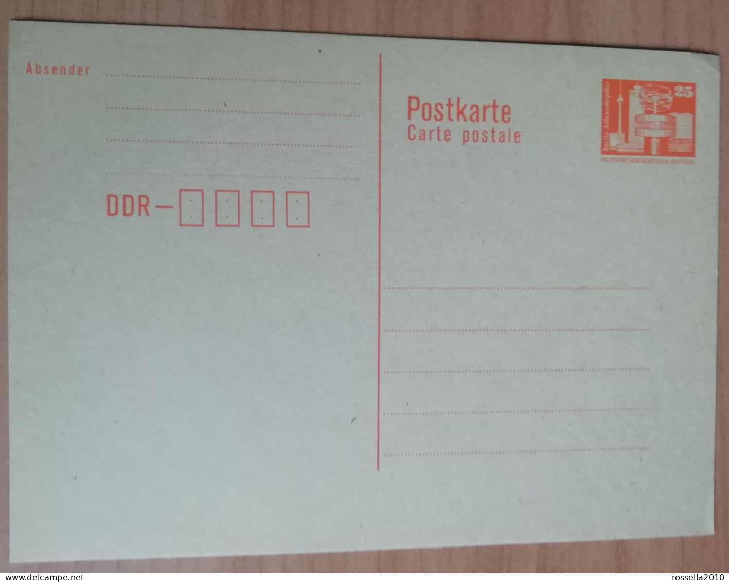 CARTOLINA INTERO POSTALE GERMANIA DDR 25PF. DEUTSCHLAND POSTKARTE - Postkarten - Ungebraucht