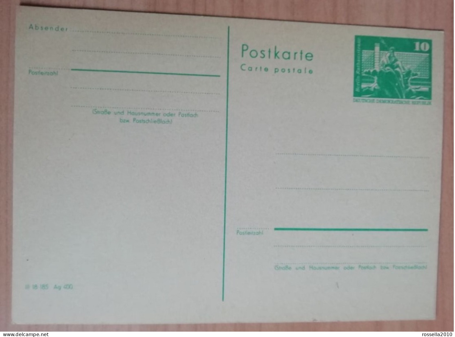 CARTOLINA INTERO POSTALE GERMANIA DDR 10PF. DEUTSCHLAND POSTKARTE - Postcards - Mint