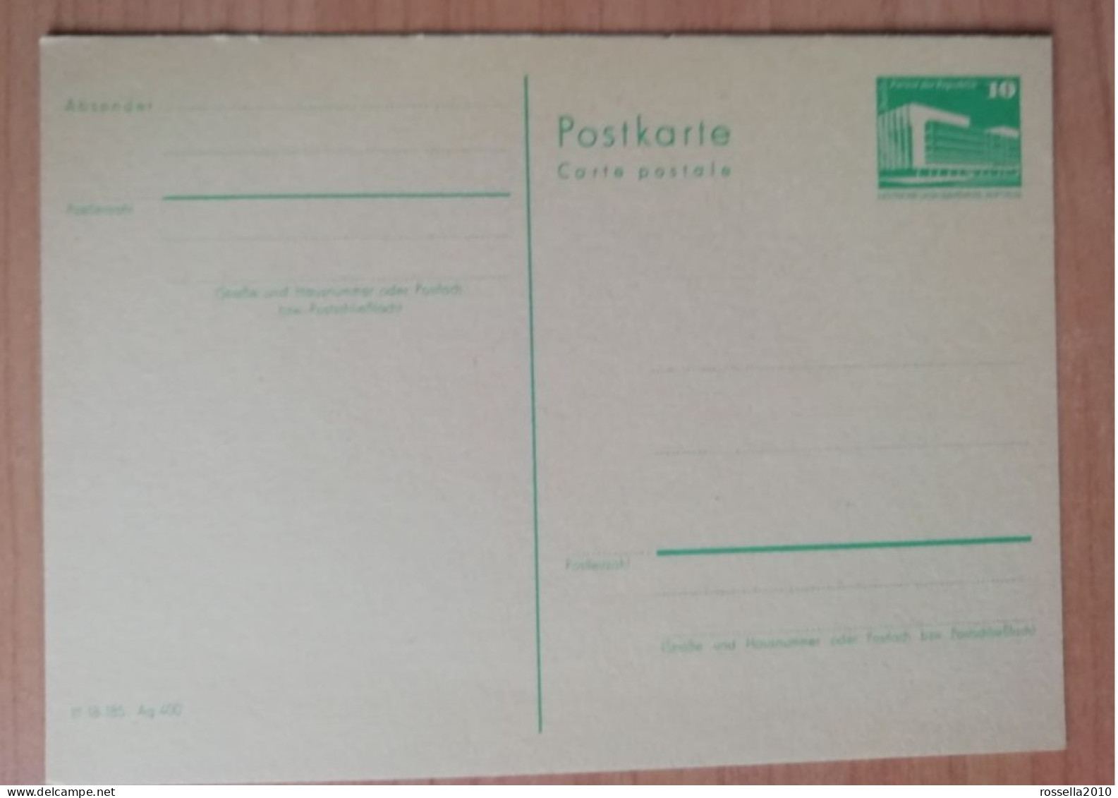 CARTOLINA INTERO POSTALE GERMANIA DDR  DEUTSCHLAND POSTKARTE - Postkaarten - Ongebruikt