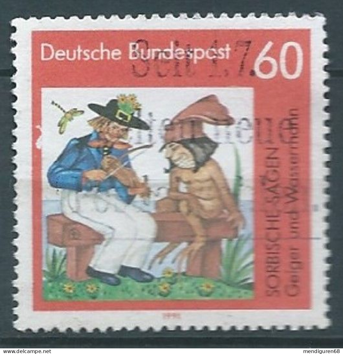 ALLEMAGNE ALEMANIA GERMANY DEUTSCHLAND BUND 1991 SORBISCHE SAGEN 60 PFG USED MI 1576 YT 1408 SC 1689 SG 2425 - Gebraucht