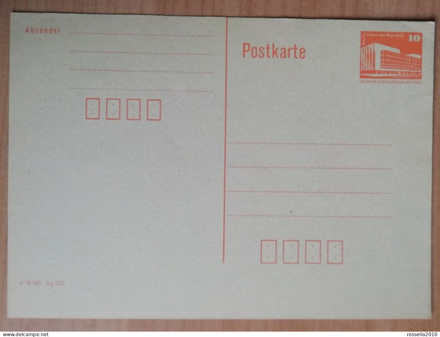 CARTOLINA INTERO POSTALE GERMANIA DDR  DEUTSCHLAND POSTKARTE - Postkaarten - Ongebruikt