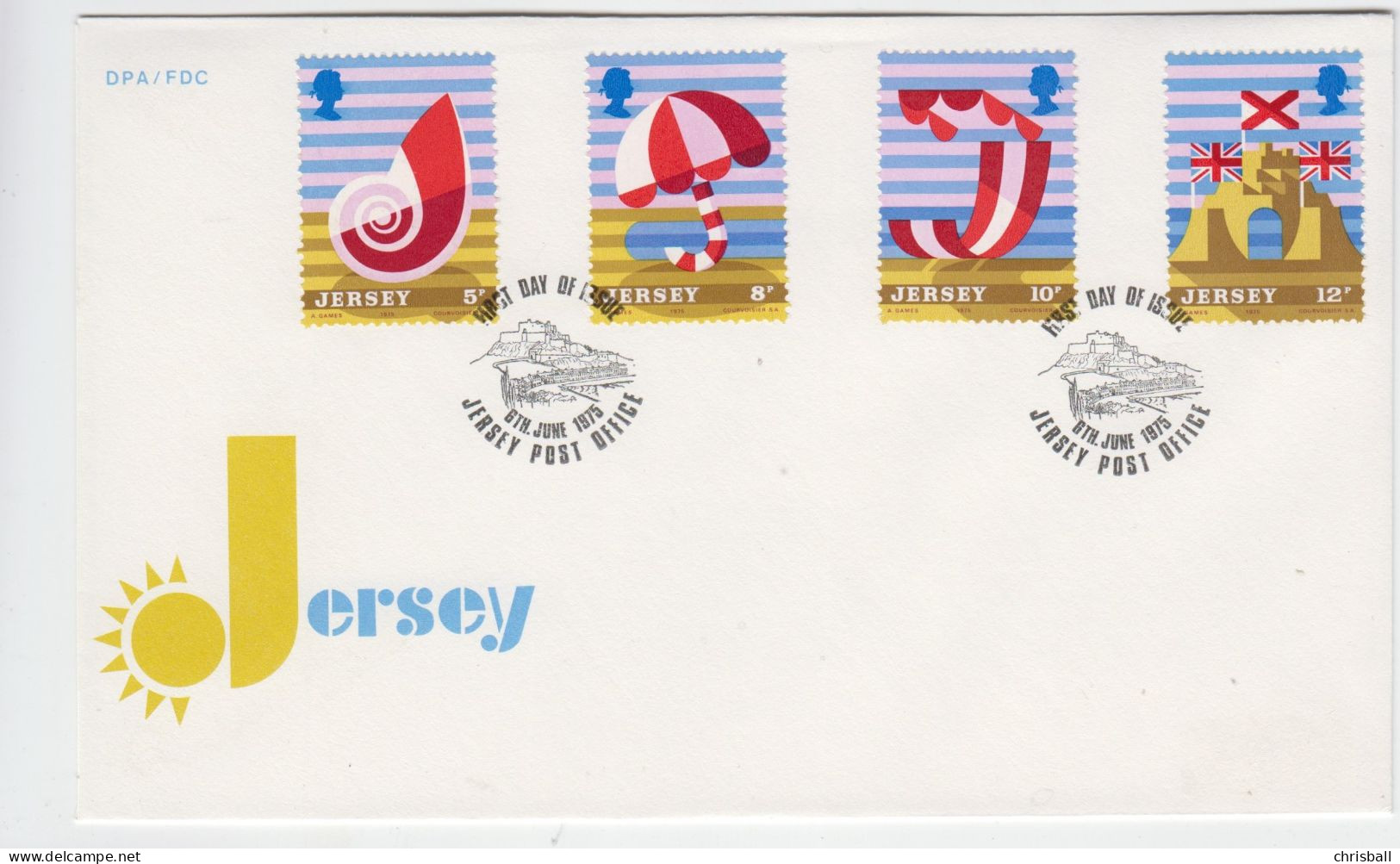 Jersey 1975 - Tourism - Set Of 4 On FDC - Jersey