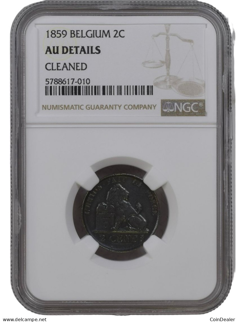 Belgie 2 Centiem 1859 AU Details Cleaned - 2 Cent