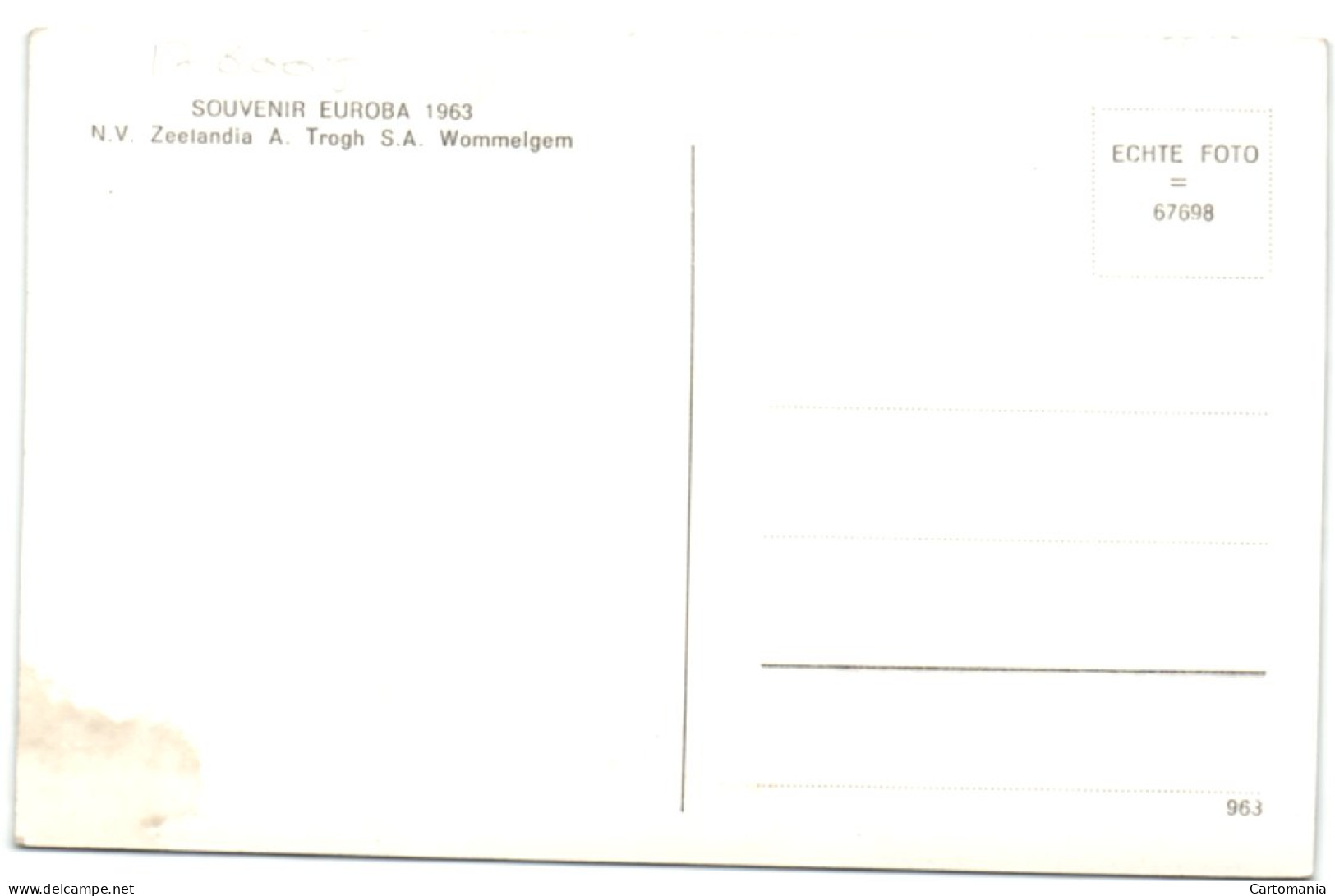 Wommelgem - Souvenir Euroba 1963 - N.V. Zeelandia A. Trogh - Wommelgem