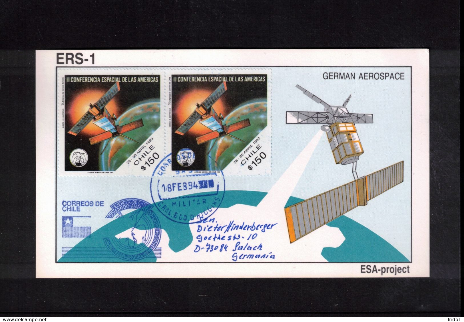 Chile 1994 Antarctica - Base Gral.Bernardo O'Higgins - Space / Weltraum ESA Project Interesting Postcard - Südamerika