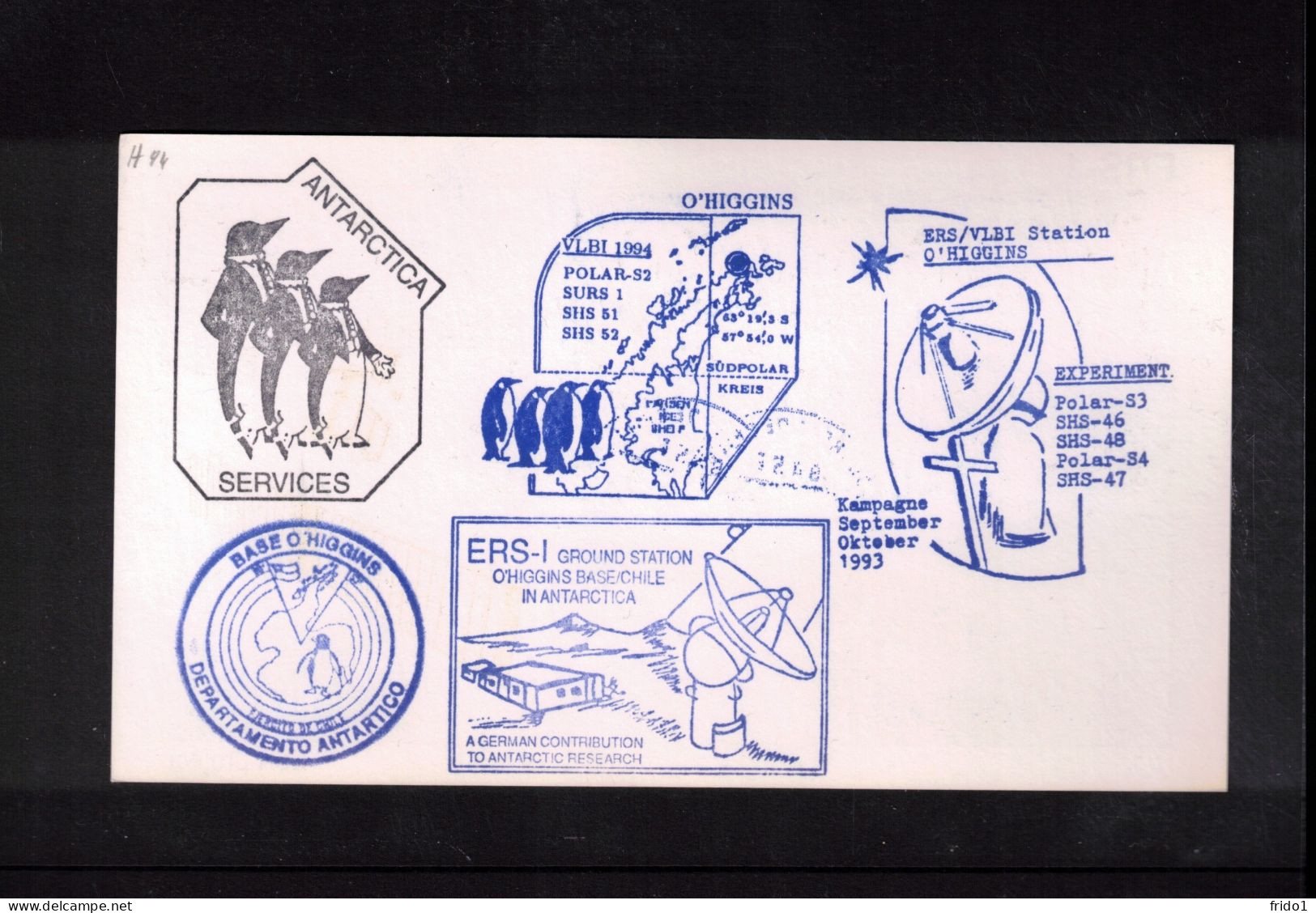 Chile 1994 Antarctica - Base Gral.Bernardo O'Higgins - Space / Weltraum ESA Project Interesting Postcard - Zuid-Amerika