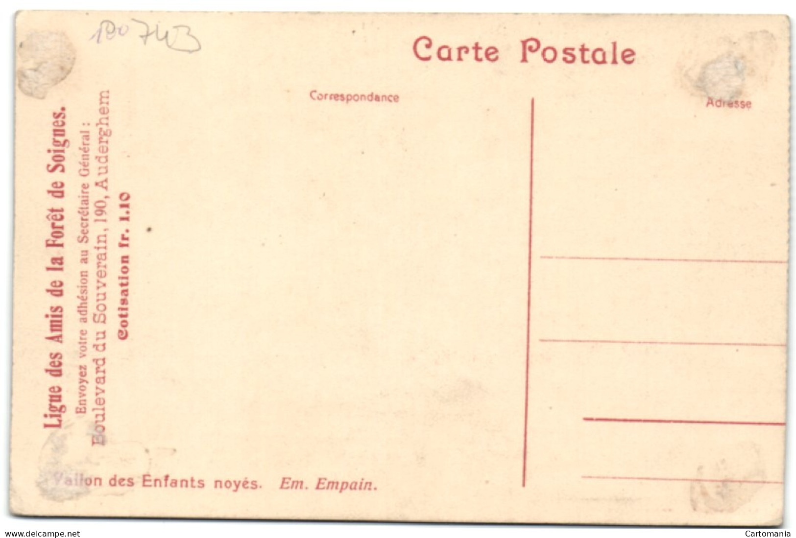 Vallon Des Enfants Noyés - Em. Empain - Ligue Des Amis De La Forêt Se Soignes - Oudergem - Auderghem