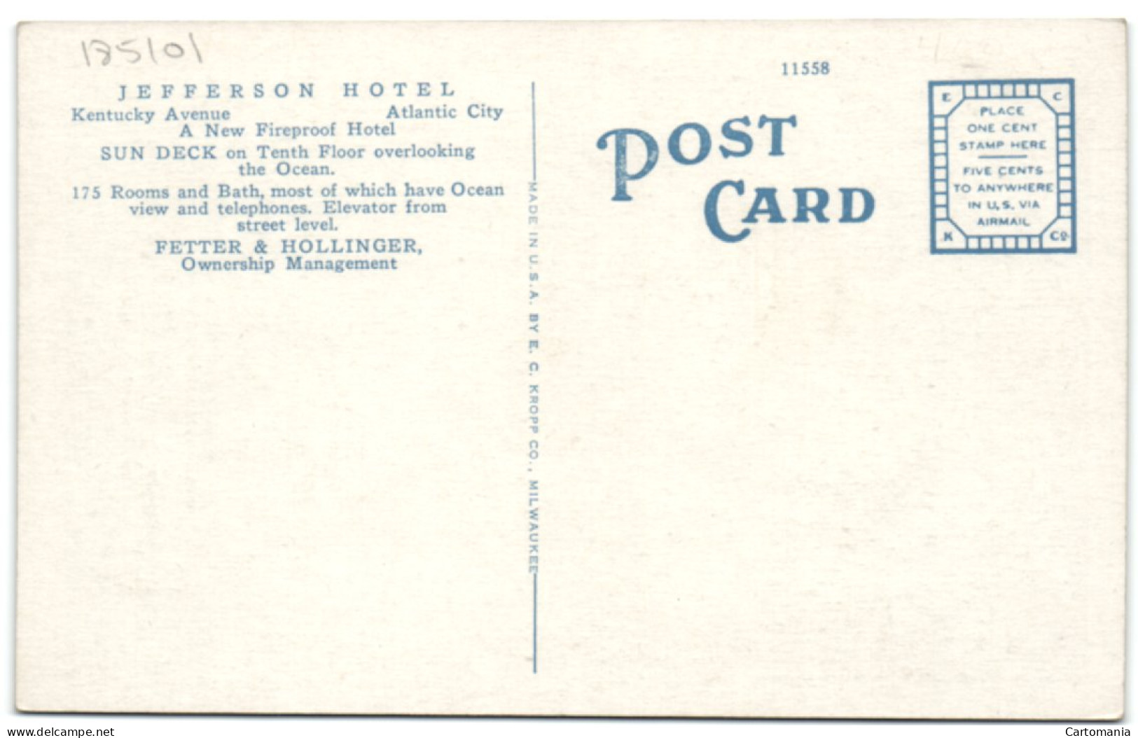 Hotel Jefferson - Kentucky Avenue Near Beach - Atlantic City - N.J. - Atlantic City