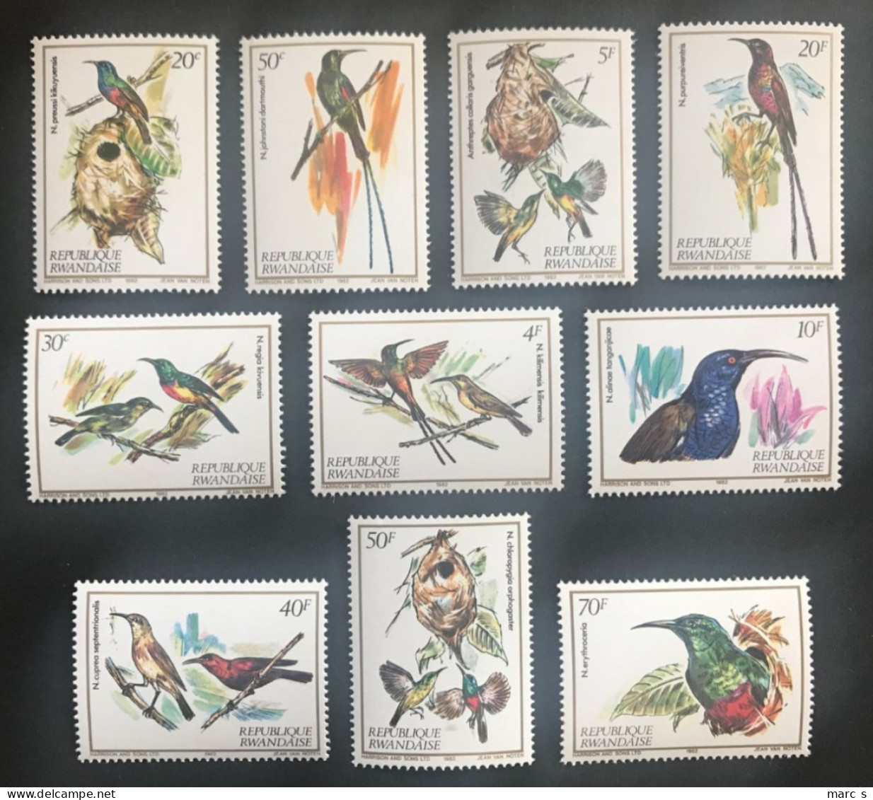 RWANDA 1983 NEUF**/MNH LUXE Série Complète Mi 1214/1223 - YT 1089/1098  - COB 1149/1- OISEAUX BIRDS VOGELS - Nuevos