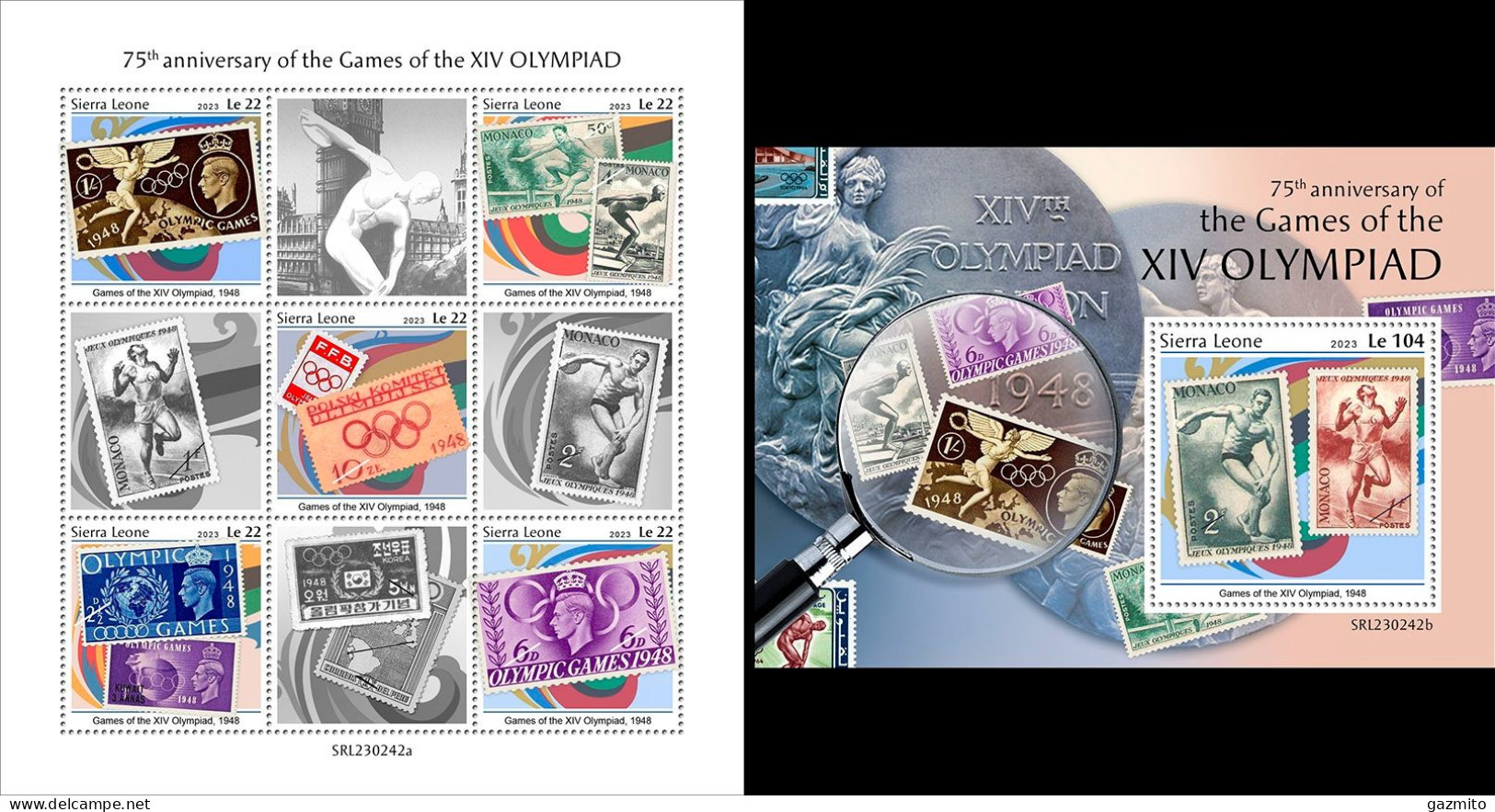 Sierra Leone 2023, Stamps Of The London Olympic Game 1948, 5val+BF - Estate 1948: Londra