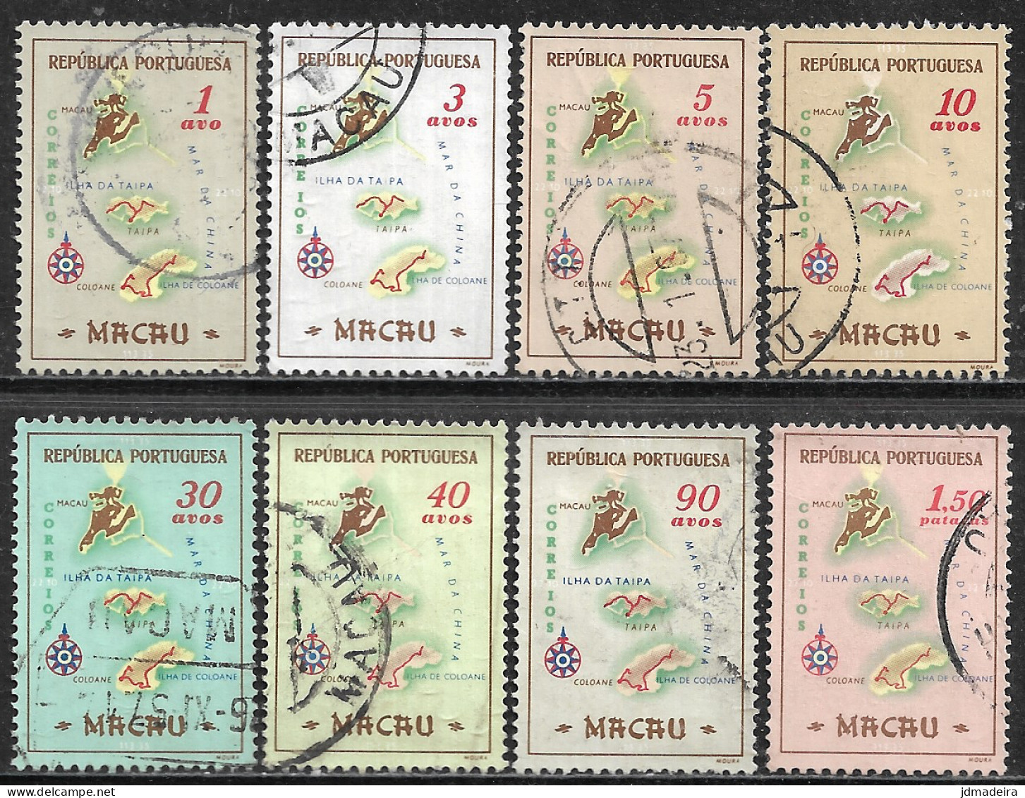 Macau Macao – 1956 Maps Used Set - Usati