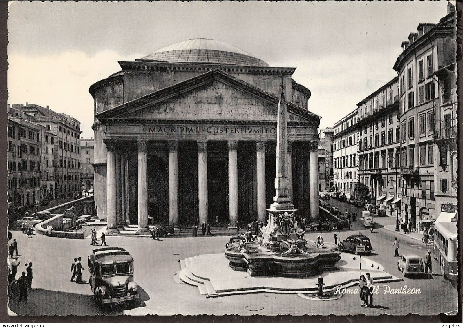 Roma 1962 - Pantheon - Carriages, Automobiles, Autobus - Panteón