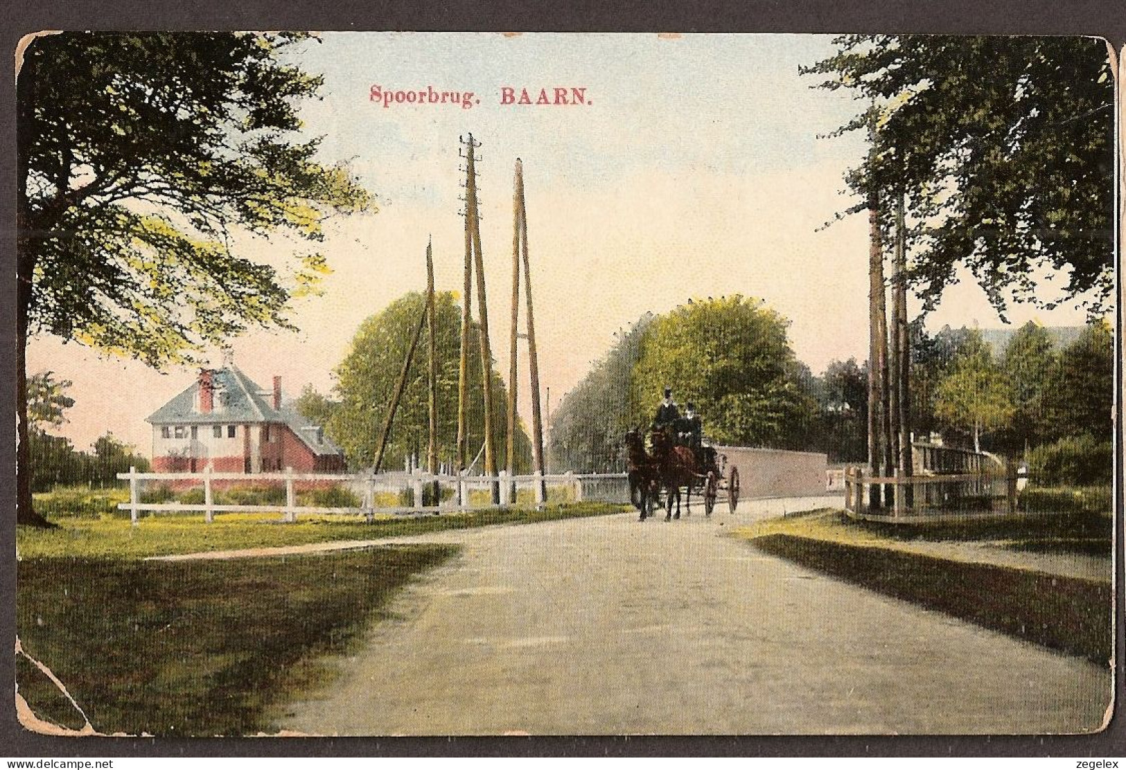 Baarn - Spoorbrug Met Koets - 1917 - Baarn