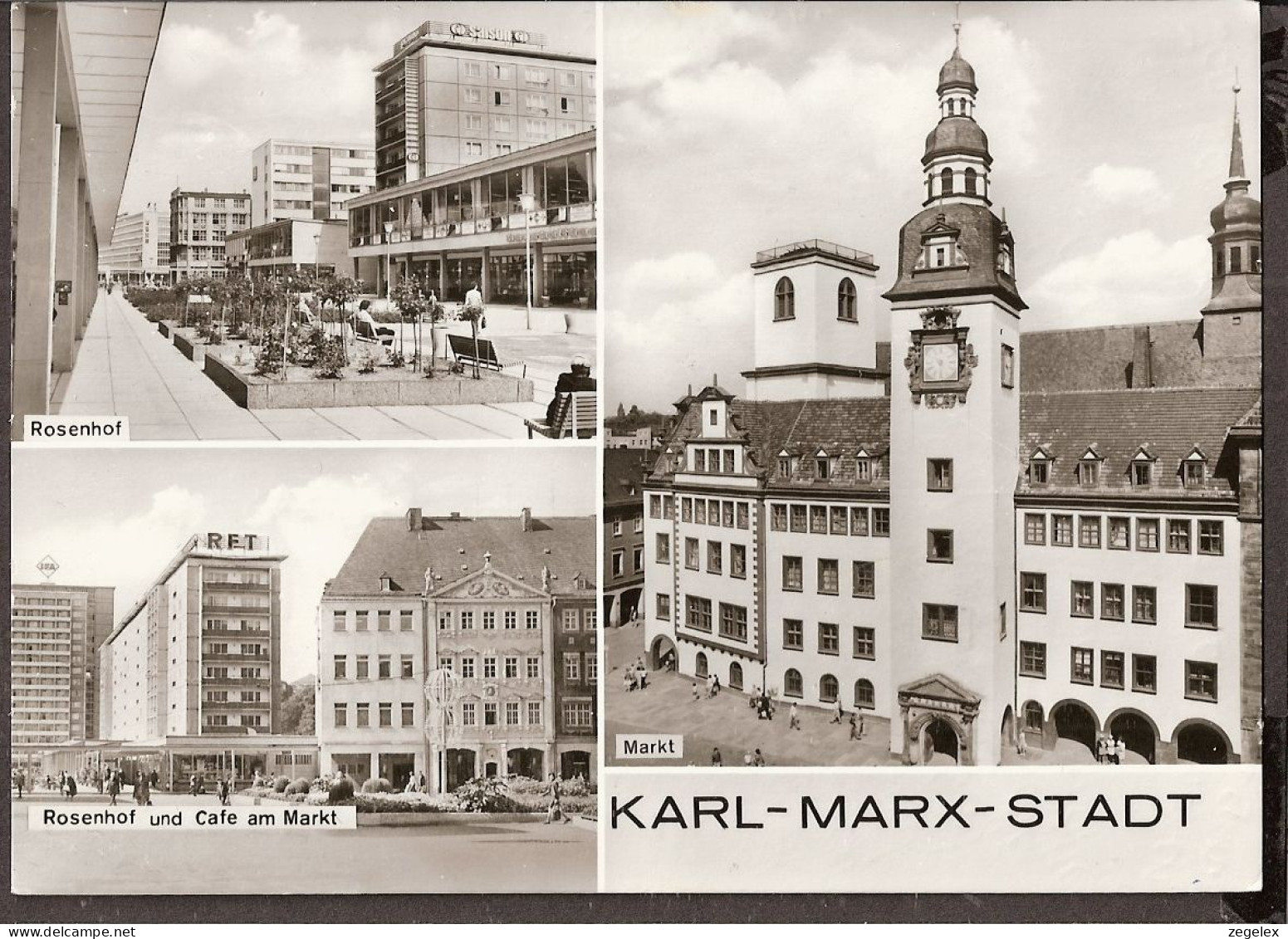 Karl-Marx-Stadt - Markt, Rosenhof, Cafe Am Markt - Chemnitz (Karl-Marx-Stadt 1953-1990)