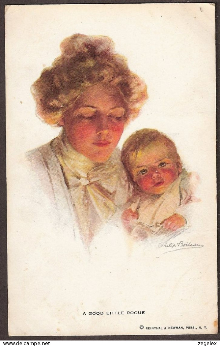 A Good Little Rogue'  By Philip Boileau -  Belle Mère Avec Son Fils - Vintage ~1915 - Boileau, Philip