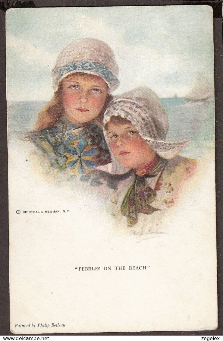 Pebbles On The Beach'  By Philip Boileau -  Deux Belles Filles - Vintage 1917 - Boileau, Philip