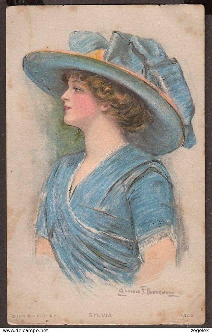 Artiste-CPA Clarence F. Underwood. 1917. Très Jolie Femme En Chapeau.  - Underwood, Clarence F.